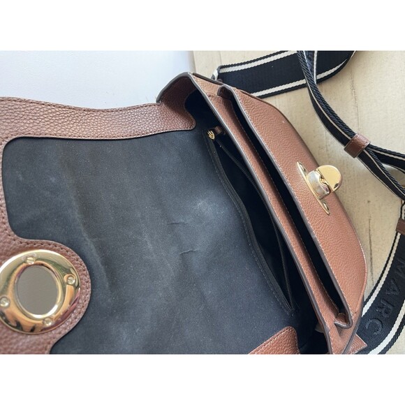 Marc Jacobs Small Signet Turnlock Saddle Bag Leather Cognac In Great Condition - Picture 5 of 7
